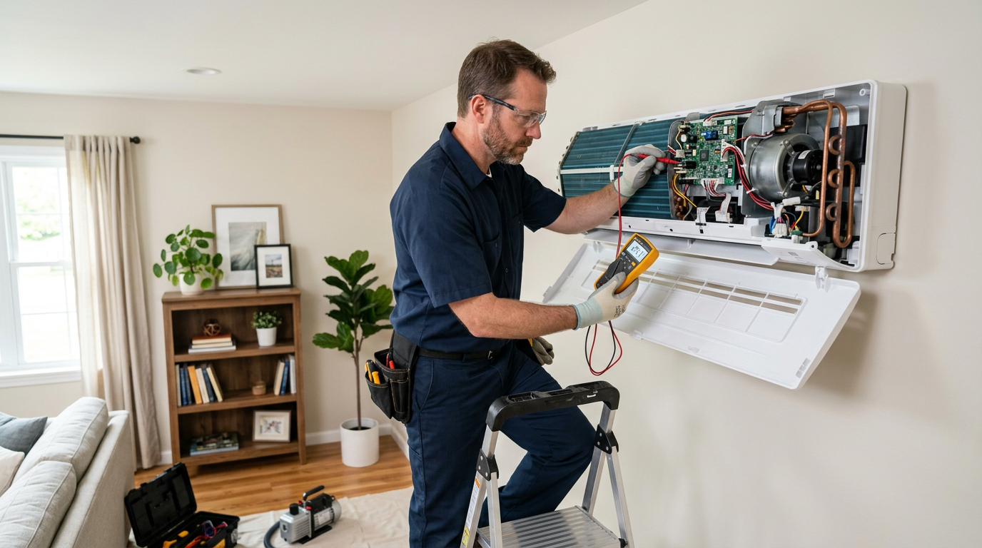 Repairing a ductless mini-split indoor unit in Deer Park